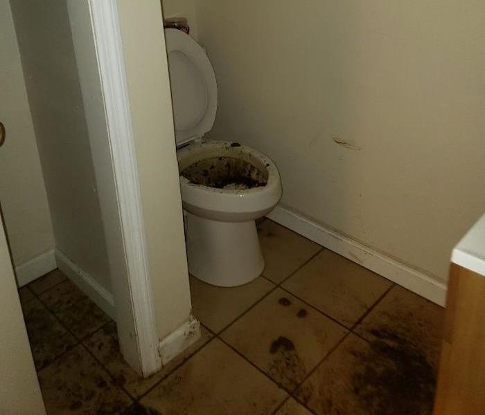 Bathroom with sewage on the store