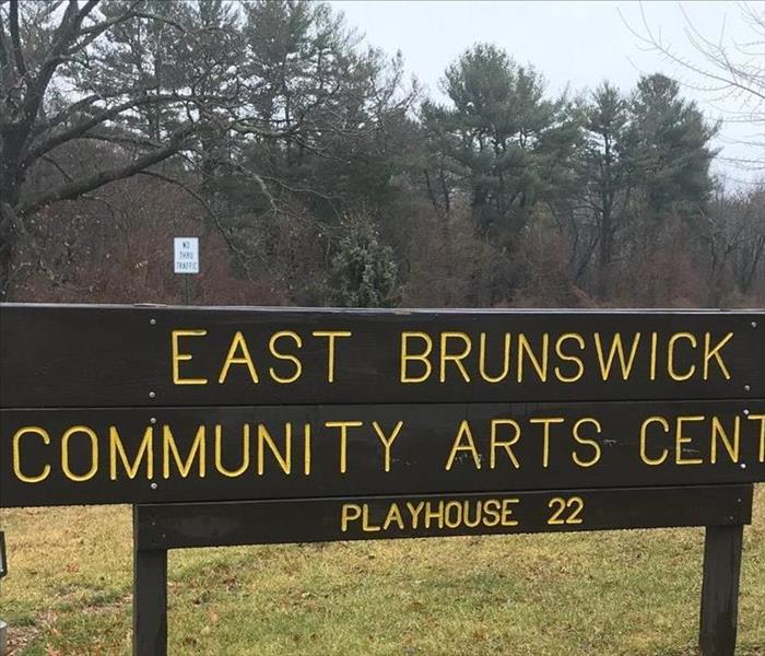 Part of East Brunswick cultural arts center sign